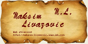 Maksim Livazović vizit kartica